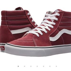 maroon van high tops